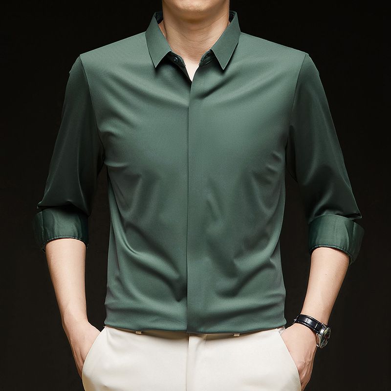 Mens casual slim fit dress shirts latest shirt design for men long sleeve cotton oem plain shirt