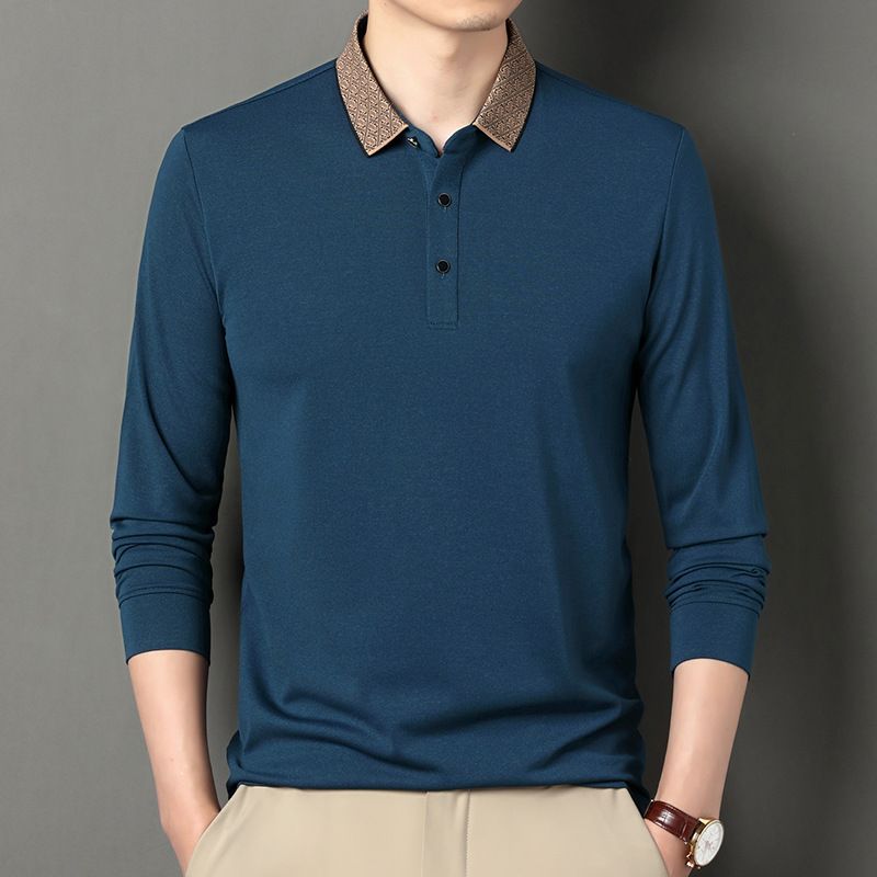 Cotton Blank Polo T Shirts Heavy Cotton Long Sleeve Tshirt For Men Clothes T-Shirts