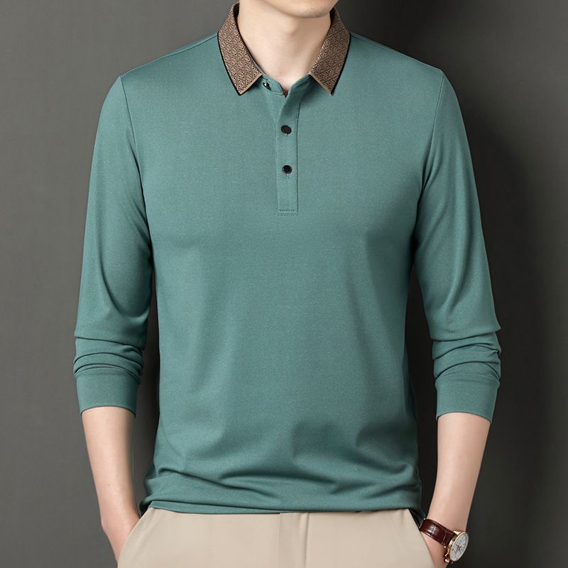 Cotton Blank Polo T Shirts Heavy Cotton Long Sleeve Tshirt For Men Clothes T-Shirts