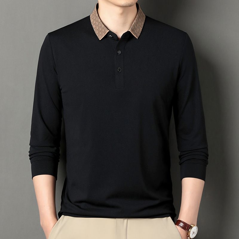 Cotton Blank Polo T Shirts Heavy Cotton Long Sleeve Tshirt For Men Clothes T-Shirts