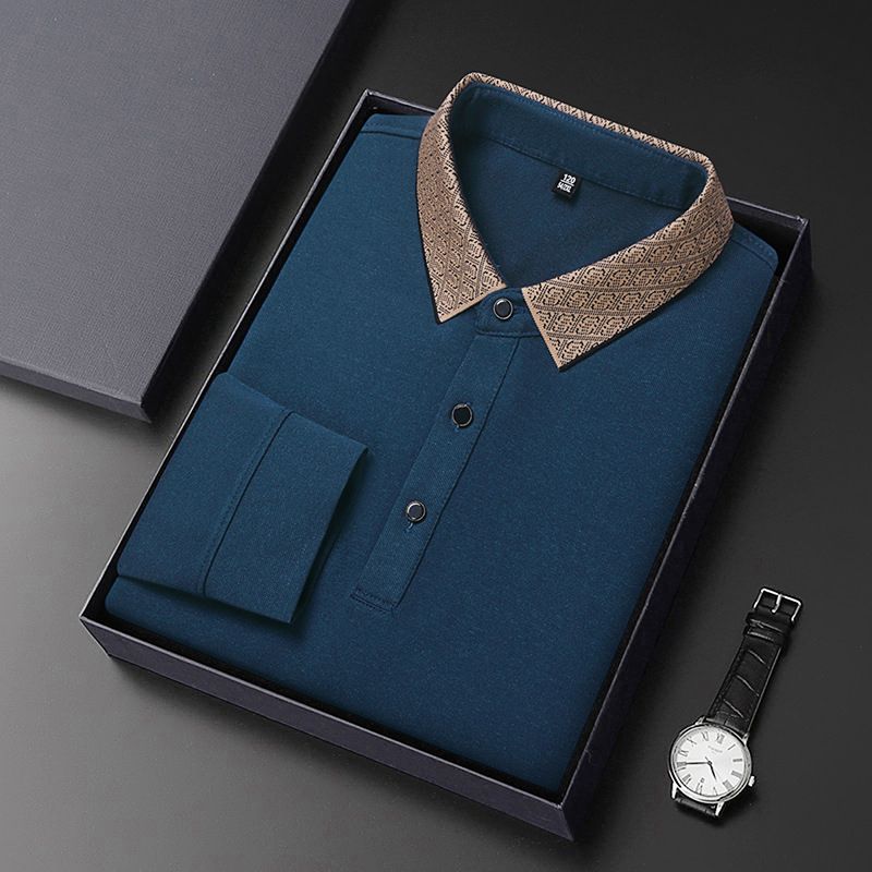 Cotton Blank Polo T Shirts Heavy Cotton Long Sleeve Tshirt For Men Clothes T-Shirts