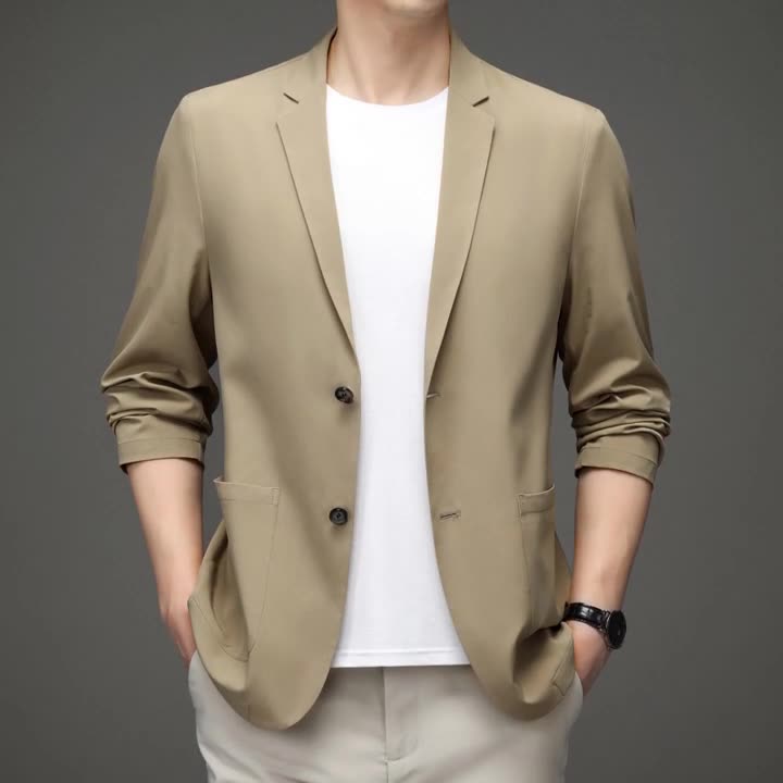 Summer new casual small suit for men Plus size sunscreen light mature business Blazer Coats