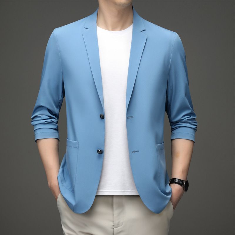 Summer new casual small suit for men Plus size sunscreen light mature business Blazer Coats