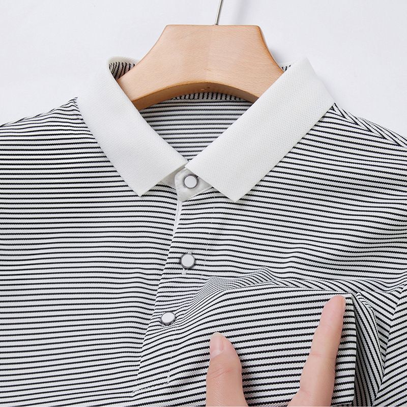 Men's Blank Golf Polo T Shirts Embroidered Logo Plain Men's Short Sleeve Casual Polo T Shirts striped collar T-Shirts