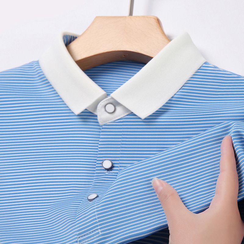Men's Blank Golf Polo T Shirts Embroidered Logo Plain Men's Short Sleeve Casual Polo T Shirts striped collar T-Shirts
