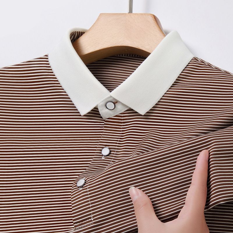 Men's Blank Golf Polo T Shirts Embroidered Logo Plain Men's Short Sleeve Casual Polo T Shirts striped collar T-Shirts