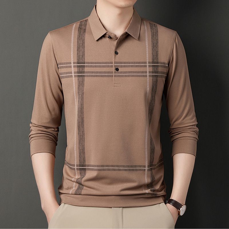 High Quality Pique cotton Muscle Polo Tee Stretch Long Sleeve Workout Tee Casual Men Slim Fit Polo Shirt Custom   T-Shirts