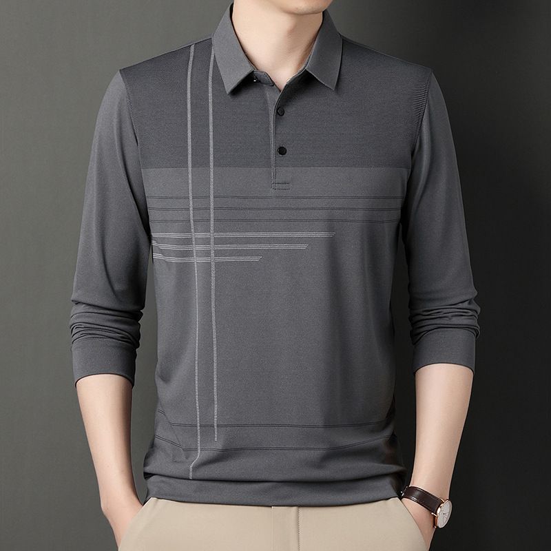 High Quality Pique cotton Muscle Polo Tee Stretch Long Sleeve Workout Tee Casual Men Slim Fit Polo Shirt Custom   T-Shirts