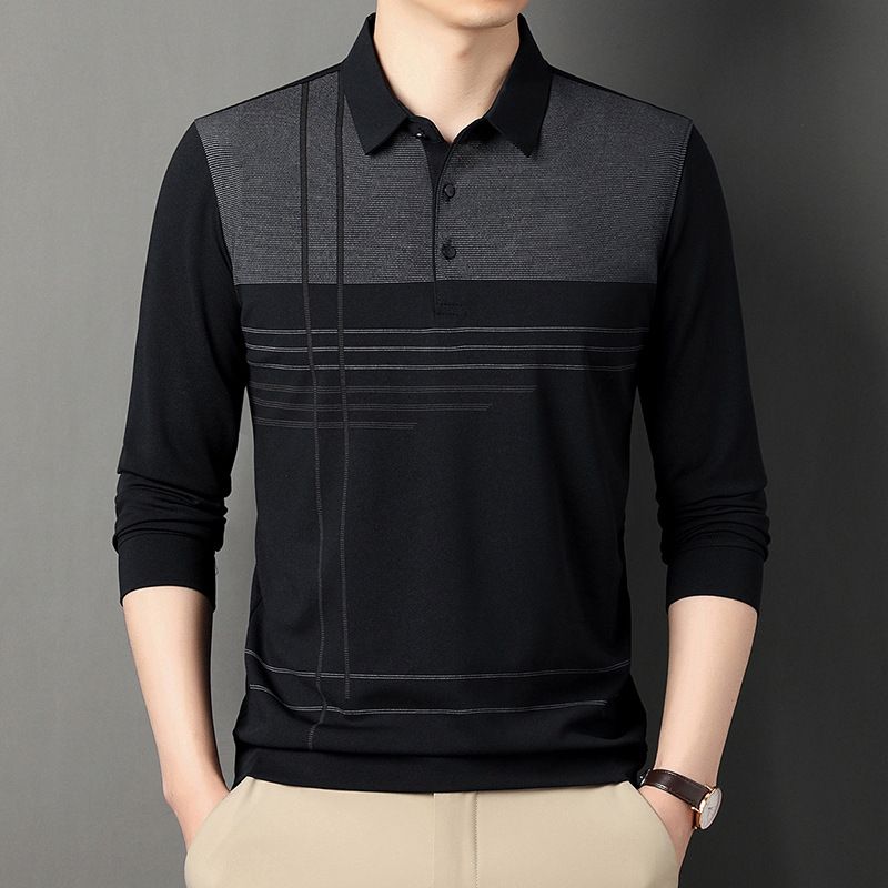 High Quality Pique cotton Muscle Polo Tee Stretch Long Sleeve Workout Tee Casual Men Slim Fit Polo Shirt Custom   T-Shirts