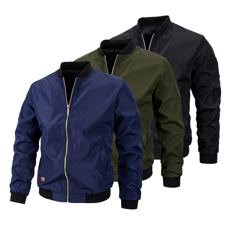 Wholesale High Quality autumn and winter men's casual jacket thin section wholesale men's jacket solid color bomber jacket