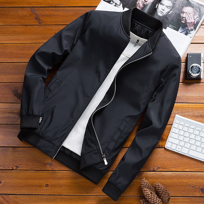 Men's Jacket Spring And Autumn Solid Color Coat Men's Teenager Large Size Jacket Men's Wear Jackets