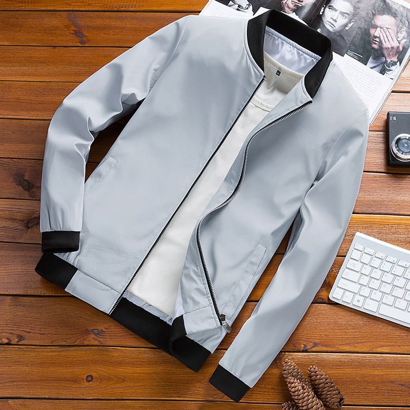 Men's Jacket Spring And Autumn Solid Color Coat Men's Teenager Large Size Jacket Men's Wear Jackets