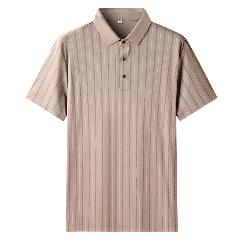 Wholesale Summer Cool Casual T Shirt Polo Striped Business t-shirt Custom Button T Shirt