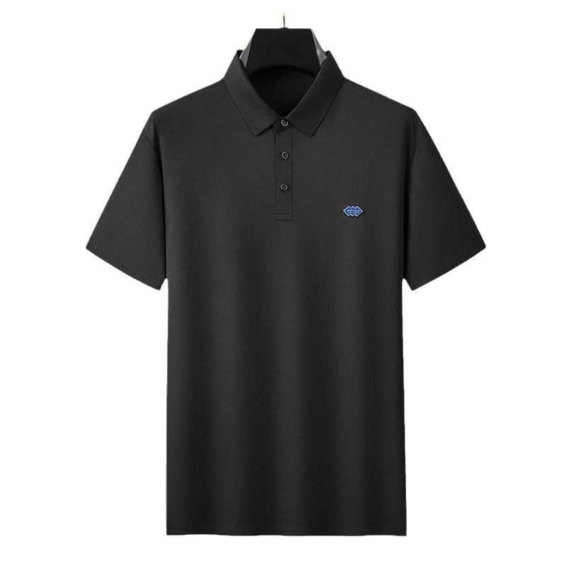 Summer 78% Nylon 22% Spandex Polo Shirt Golf Sport Breathable work Clothes High Quality Laminated Badge T Shirt for Men  T-Shirts