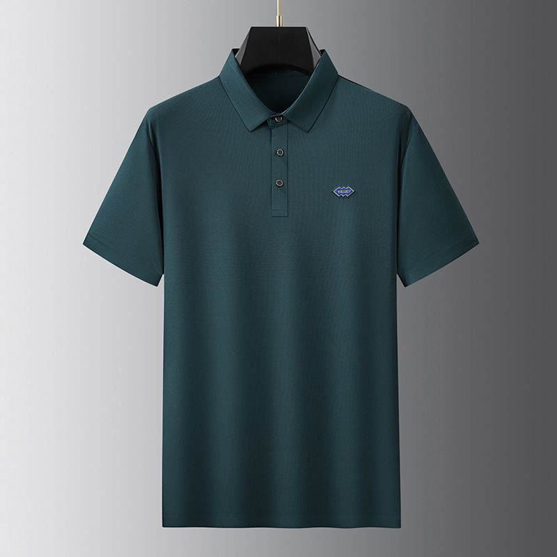 Summer 78% Nylon 22% Spandex Polo Shirt Golf Sport Breathable work Clothes High Quality Laminated Badge T Shirt for Men  T-Shirts