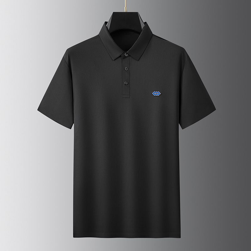 Summer 78% Nylon 22% Spandex Polo Shirt Golf Sport Breathable work Clothes High Quality Laminated Badge T Shirt for Men  T-Shirts