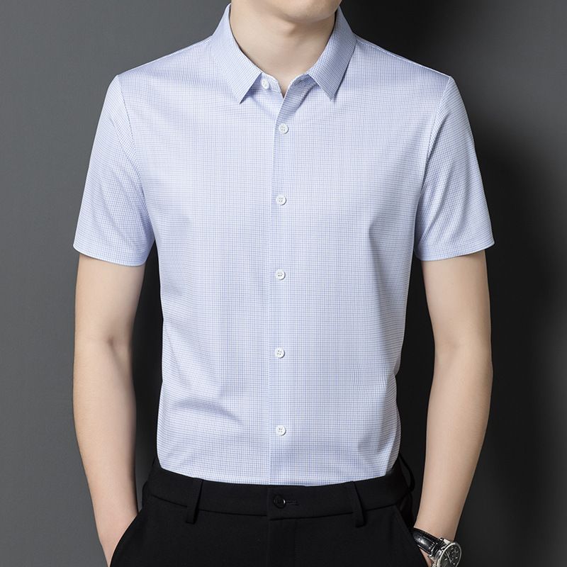 Summer Men's Short Sleeve Business Shirt Casual Design Slim Fit Formal Dress Shirt Solid Color Office Tops Button Down  Shirts