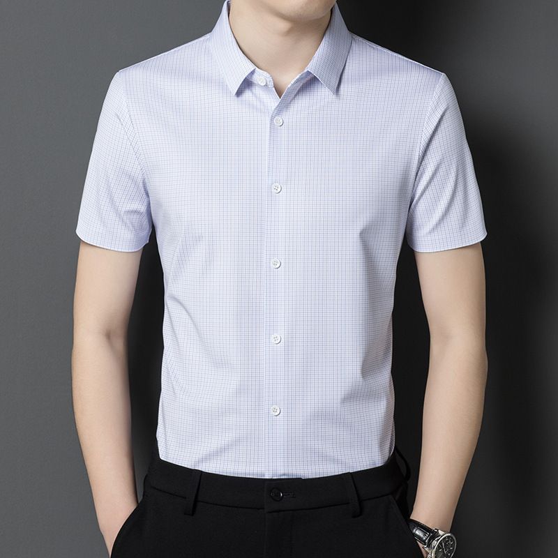Summer Men's Short Sleeve Business Shirt Casual Design Slim Fit Formal Dress Shirt Solid Color Office Tops Button Down  Shirts