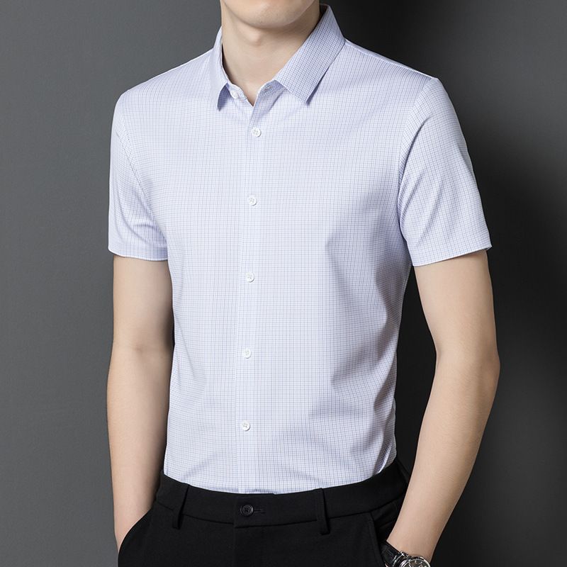 Summer Men's Short Sleeve Business Shirt Casual Design Slim Fit Formal Dress Shirt Solid Color Office Tops Button Down  Shirts
