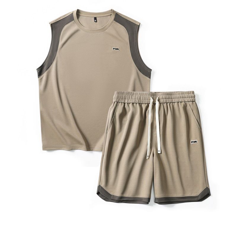 Custom mesh fabric men's gym workout running tank top  Two-Piece Outfits