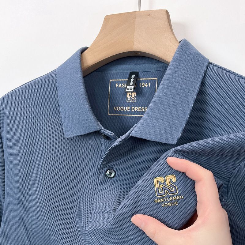 Polo shirt short sleeved men's summer trendy high-end lapel T-shirt half sleeved trendy slim fit business casual top t-shirt