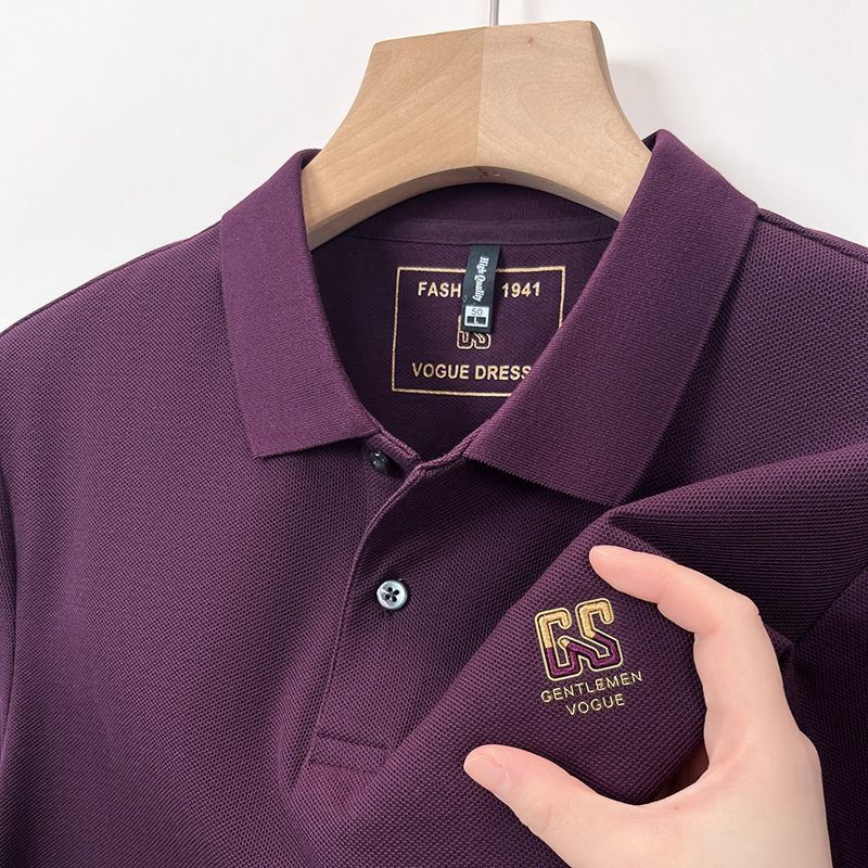 Polo shirt short sleeved men's summer trendy high-end lapel T-shirt half sleeved trendy slim fit business casual top t-shirt