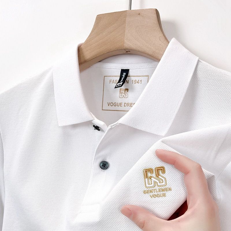 Polo shirt short sleeved men's summer trendy high-end lapel T-shirt half sleeved trendy slim fit business casual top t-shirt