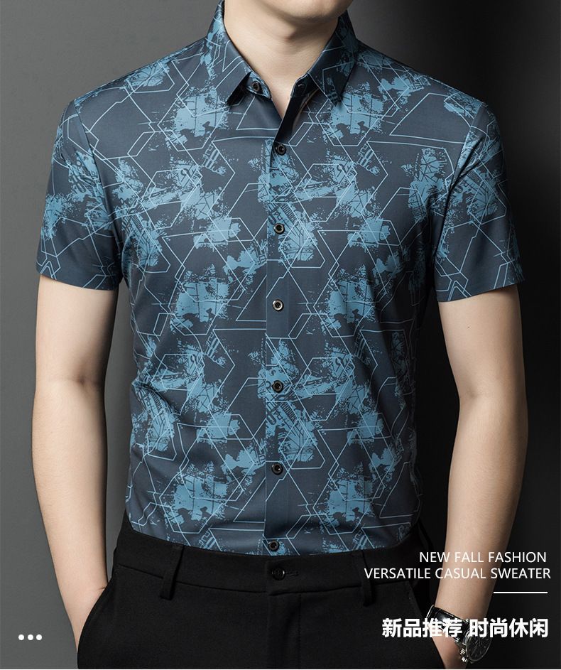 Factory supplier printed casual short sleeve designs men's jeans shirts 100% cotton floral T-Shirts