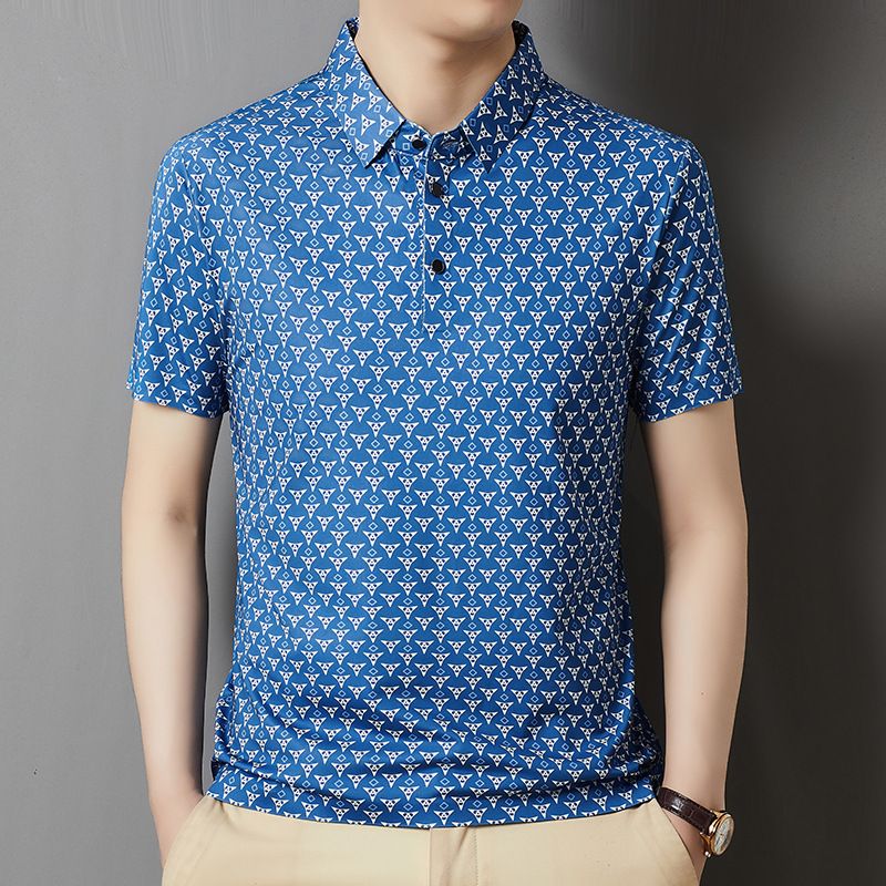 Wholesale Custom Polo 100% Silk Plus Size Men's Summer T-shirts High Quality  T-Shirts