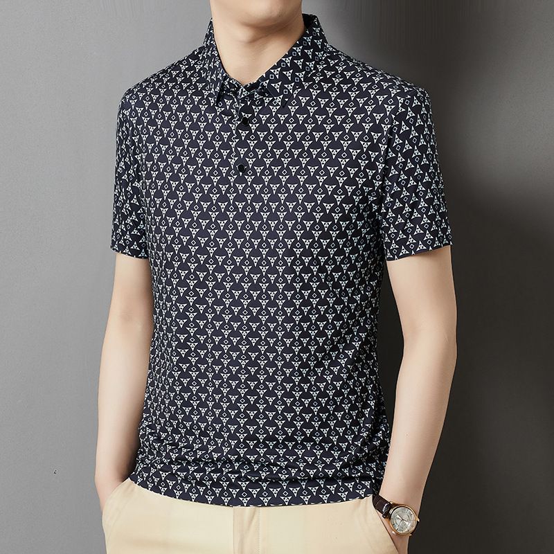 Wholesale Custom Polo 100% Silk Plus Size Men's Summer T-shirts High Quality  T-Shirts