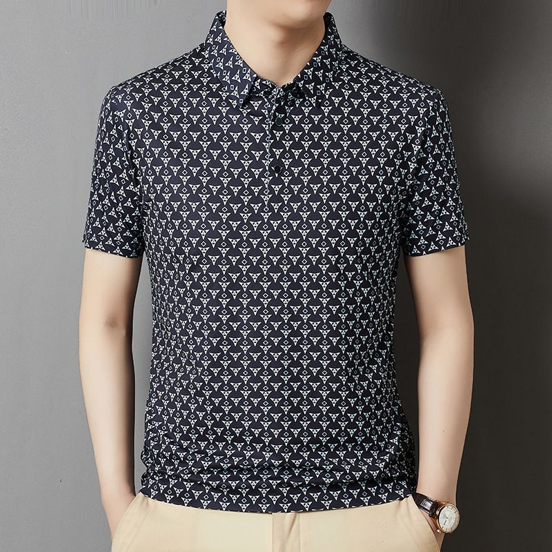 Wholesale Custom Polo 100% Silk Plus Size Men's Summer T-shirts High Quality  T-Shirts