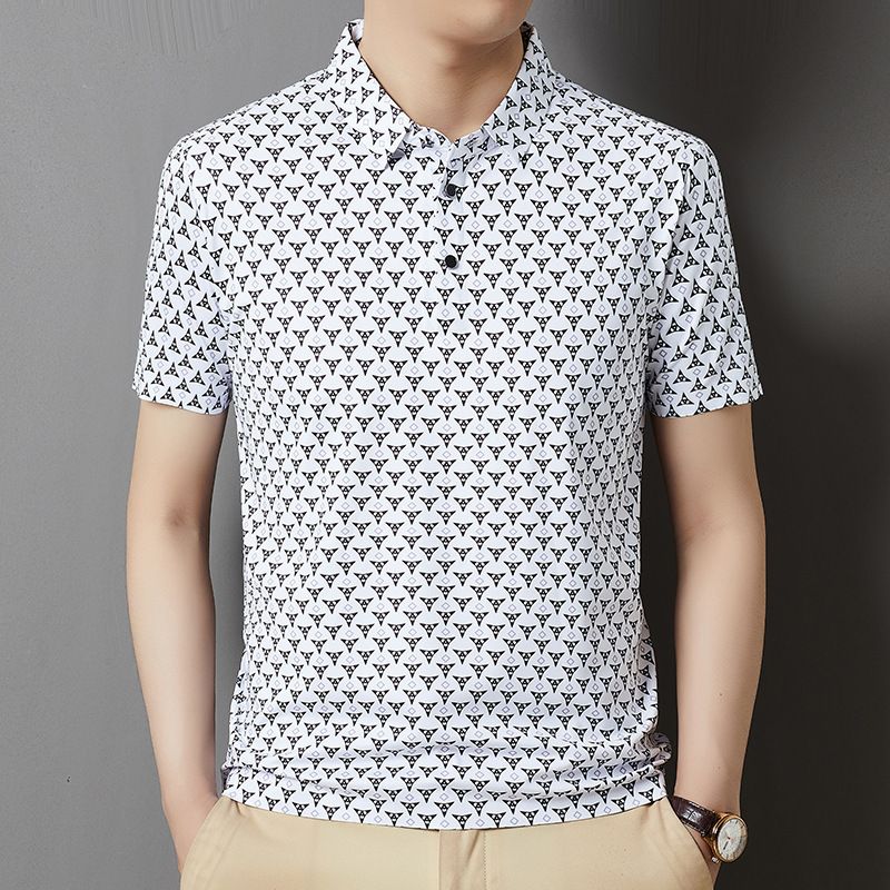 Wholesale Custom Polo 100% Silk Plus Size Men's Summer T-shirts High Quality  T-Shirts