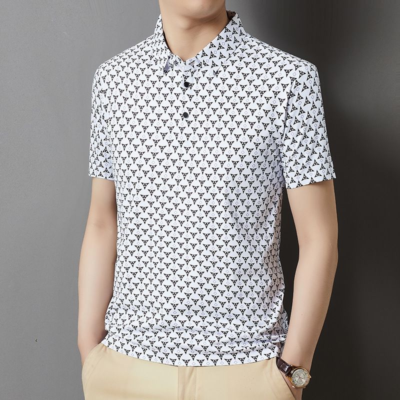 Wholesale Custom Polo 100% Silk Plus Size Men's Summer T-shirts High Quality  T-Shirts