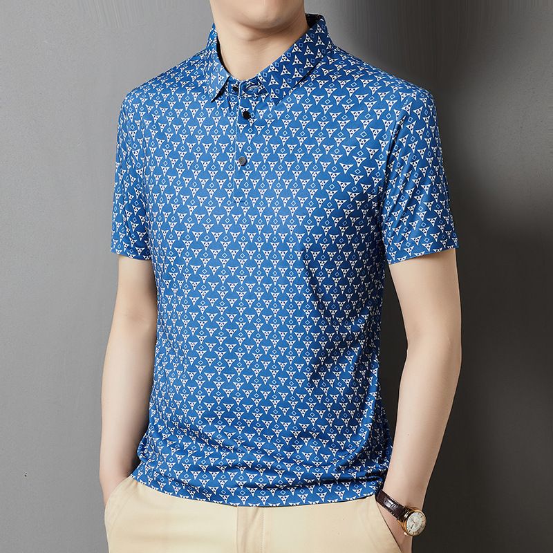 Wholesale Custom Polo 100% Silk Plus Size Men's Summer T-shirts High Quality  T-Shirts