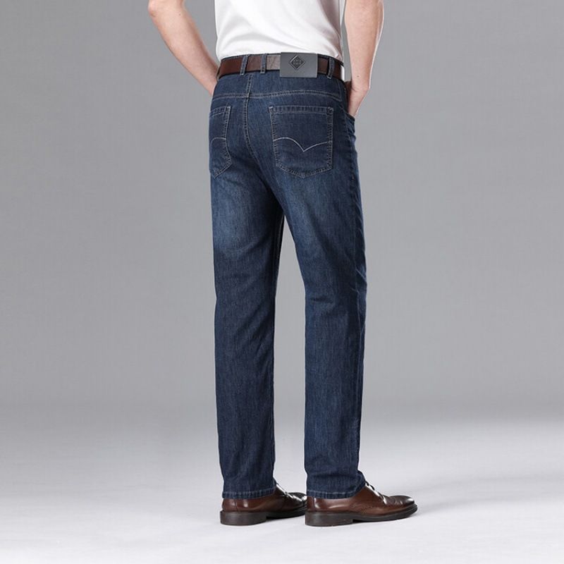 New Fashion High Quality Wholesale Straight Tube Business Casual Elastic Plus Size Men's Jeans