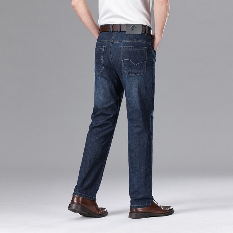 New Fashion High Quality Wholesale Straight Tube Business Casual Elastic Plus Size Men's Jeans