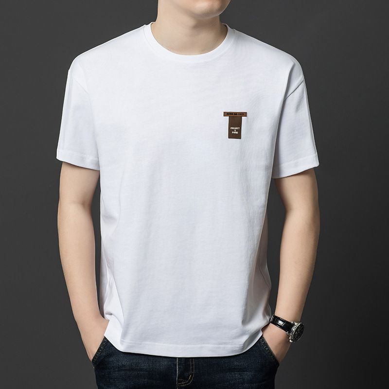 Wholesale Custom organic shirt Men's classical style solid color Casual hemp cotton blended t-shirts