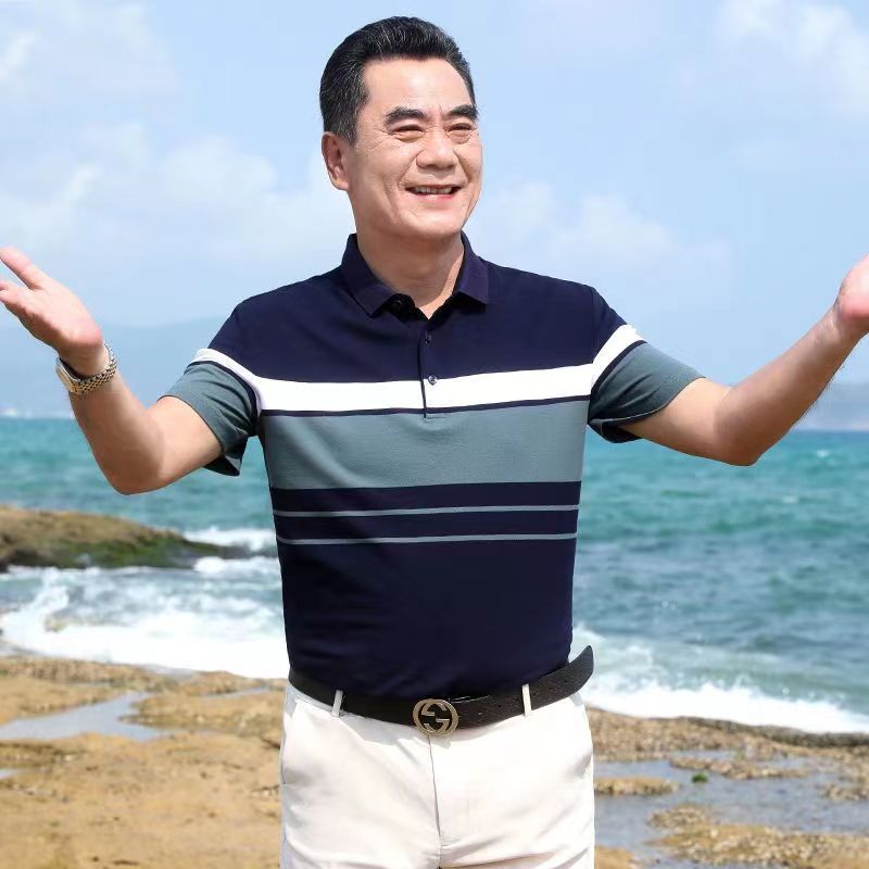 Cotton Striped Men's Polo Shirt Short Sleeve T-shirt 2023 Business Team Polo Shirt Casual shirts for men new styles T-Shirts