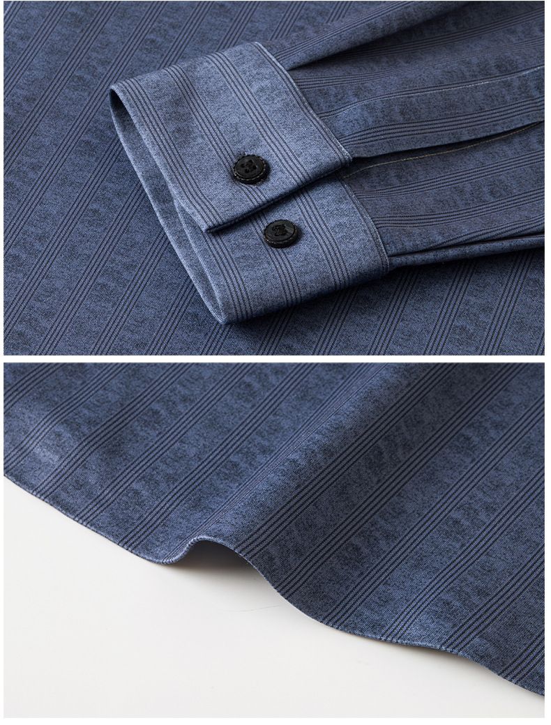 High quality warm and plush thick men's shirt for autumn and winter, brushed woolen fabric long sleeved lapel shirt