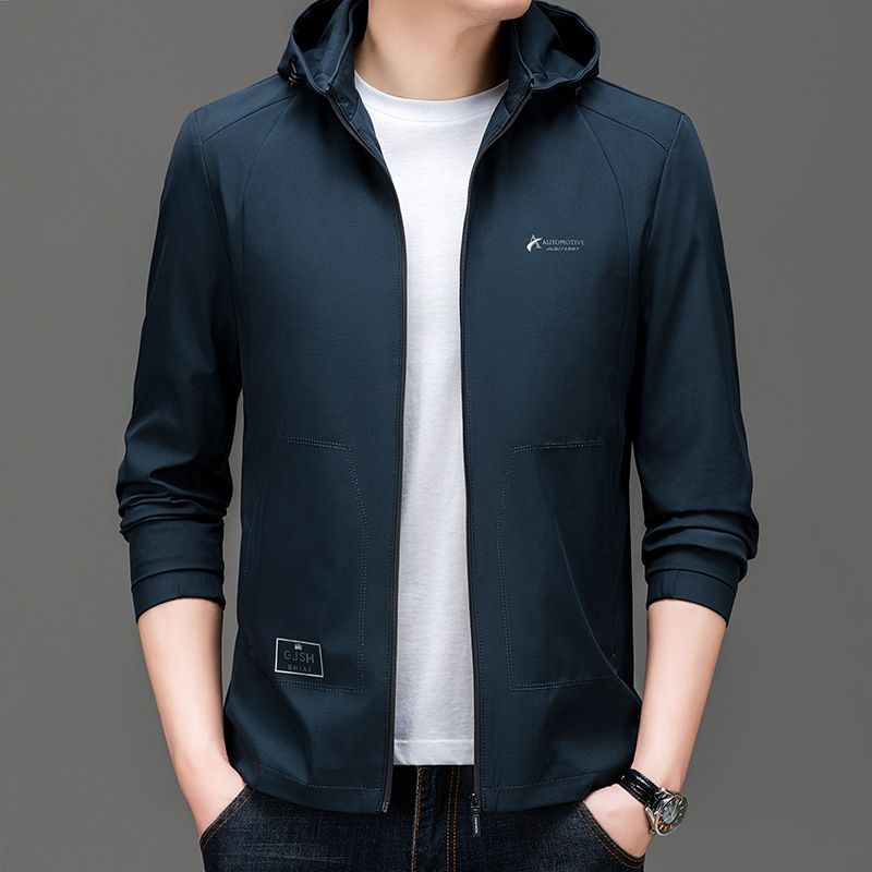 Men's jackets Version Casual Coat Spring Autumn Thin Solid Color Assault Jacket Hood Business Style Canvas fashion man coat