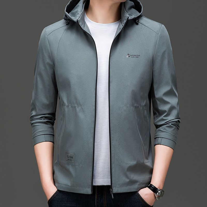 Men's jackets Version Casual Coat Spring Autumn Thin Solid Color Assault Jacket Hood Business Style Canvas fashion man coat