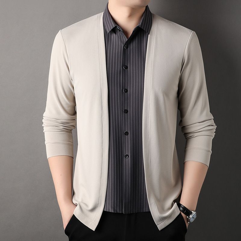 Autumn New Business Casual Polo Shirt Two Piece Knit Thermal Two Piece For Man Coats