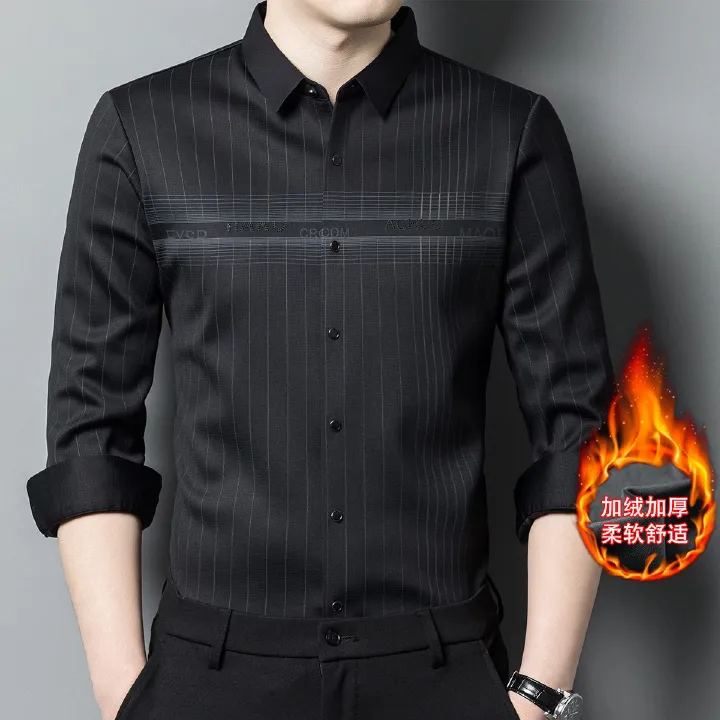 Factory Wholesale Men's Business Shirts Customized Color resort Denim pocket print linen pure color Men's Long Sleeve Shirts