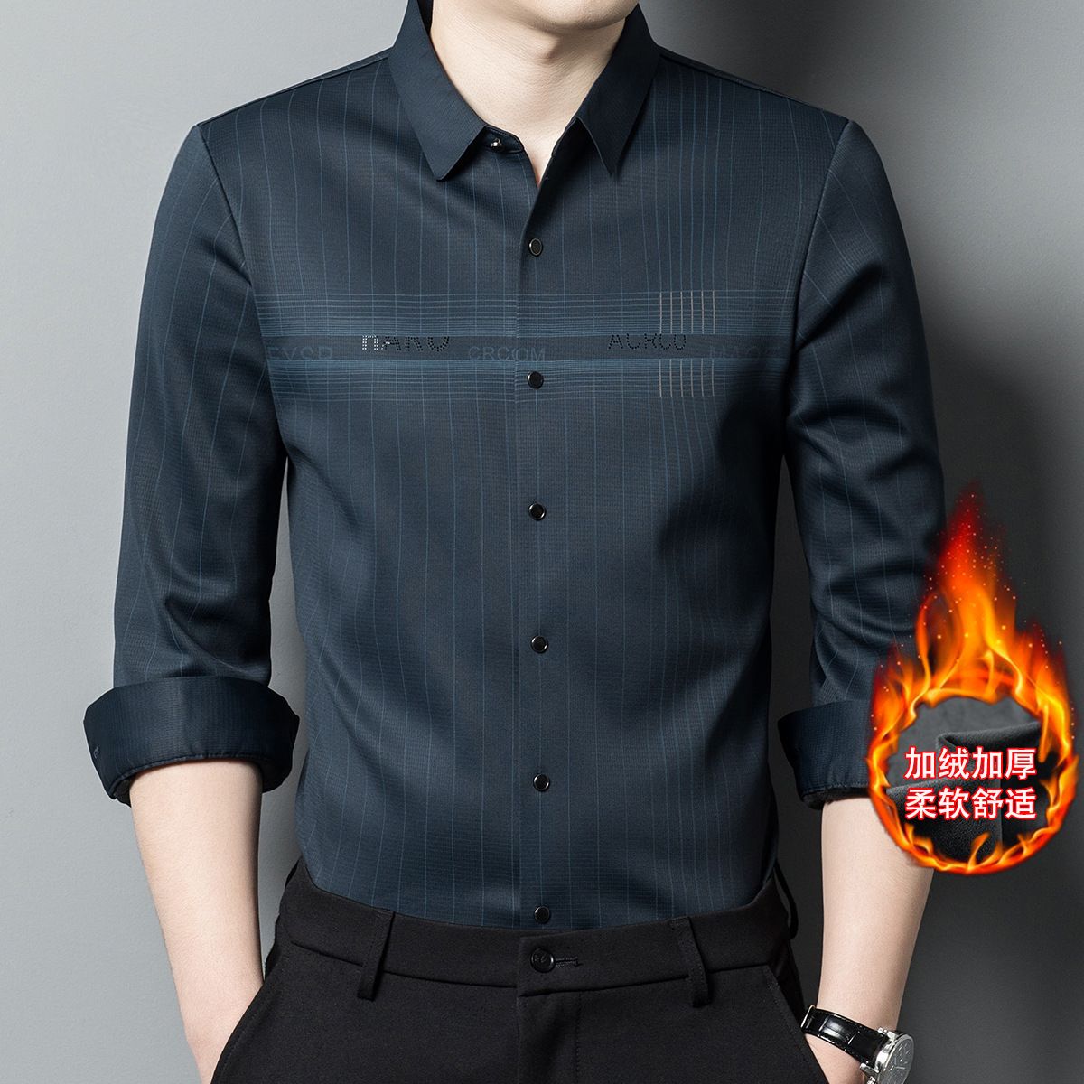 Factory Wholesale Men's Business Shirts Customized Color resort Denim pocket print linen pure color Men's Long Sleeve Shirts