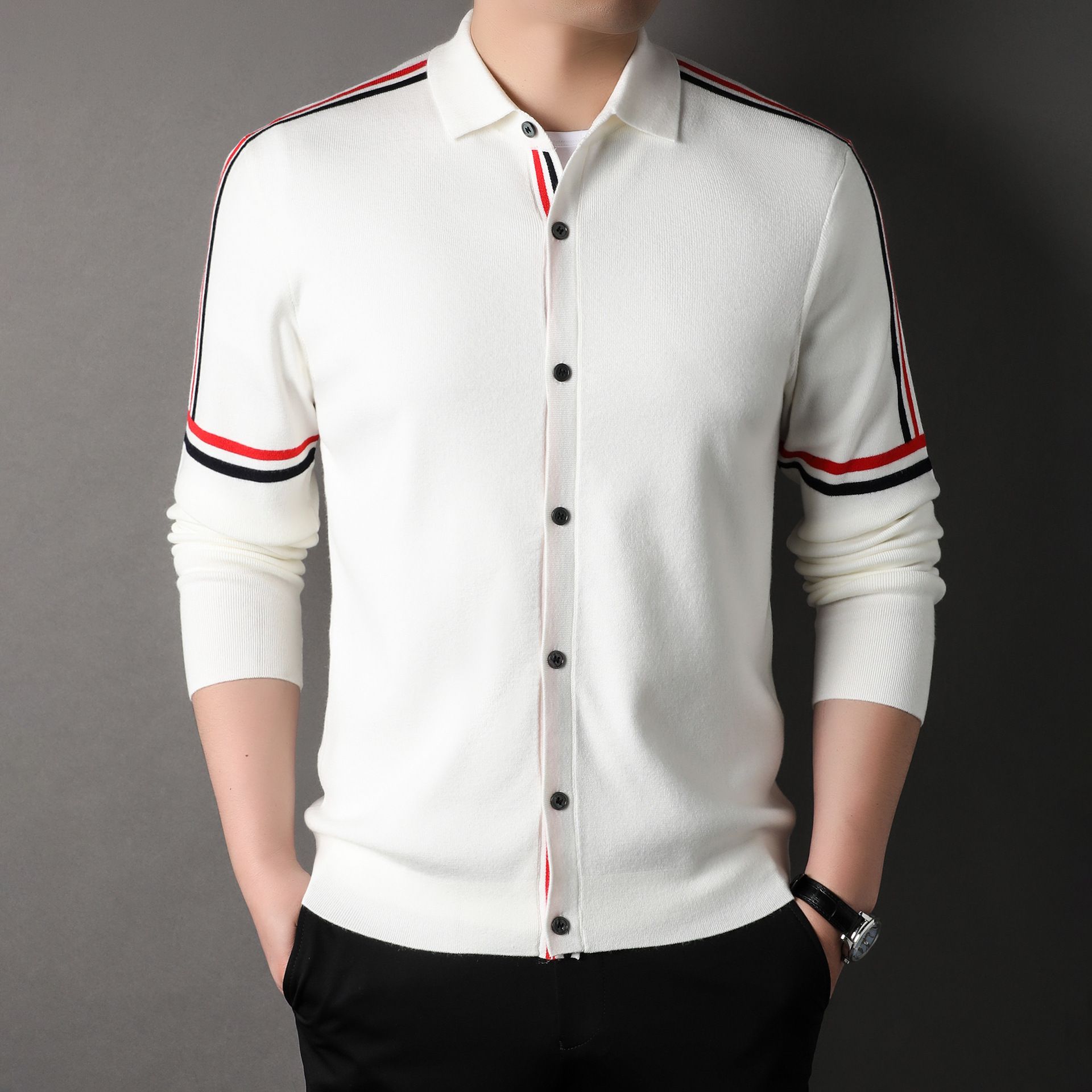 New Men's Fashion Shirt Autumn/Winter Single breasted Cotton Casual Long sleeved Shirt Coat