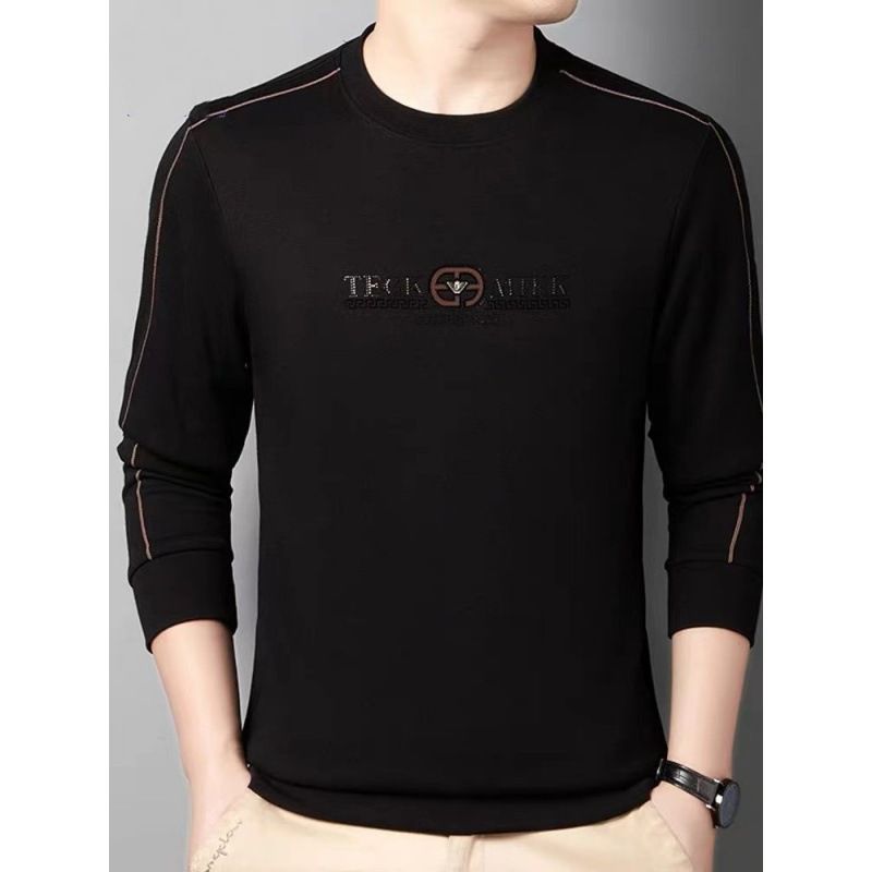 High Quality Autumn New Solid Color Round Neck Embroidered Sweater Fresh Business Fashion Man Sweatshirt T-Shirts