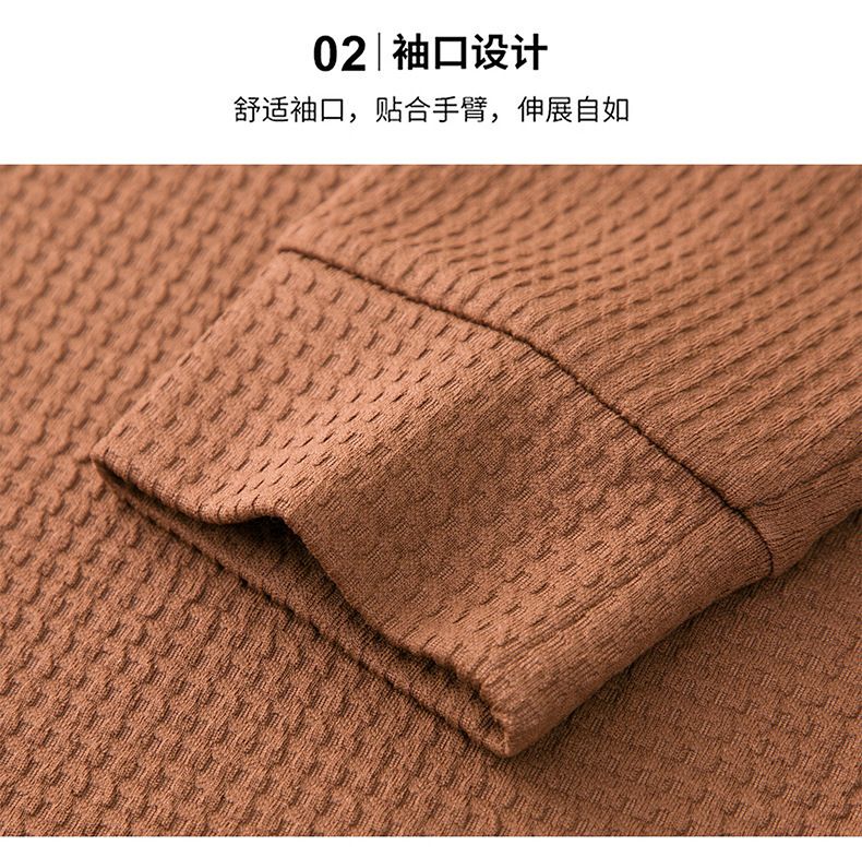 Autumn Men's 100% Polyester Fiber Solid Cotton Texture Puffer Hoodie Pullover Style Long Sleeved Lapel Shirt Loose Fit Spring  Sweaters