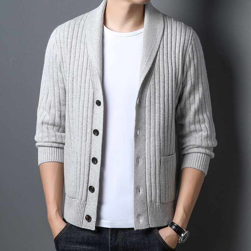 New Arrival Mens Long Sleeve Sweater Custom Solid Color Knit Cardigan Sweaters Man Casual Knitwear Coats