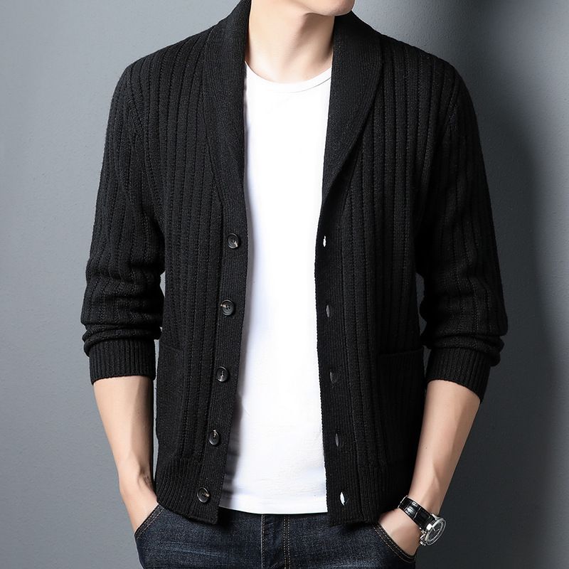 New Arrival Mens Long Sleeve Sweater Custom Solid Color Knit Cardigan Sweaters Man Casual Knitwear Coats