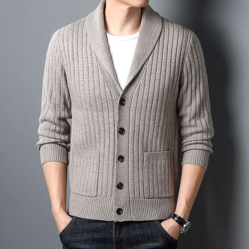 New Arrival Mens Long Sleeve Sweater Custom Solid Color Knit Cardigan Sweaters Man Casual Knitwear Coats